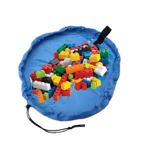 MOM2KIDS ที่วางของเล่นพร้อมเก็บในตัวขนาด 45 cm, สี: น้ำเงิน