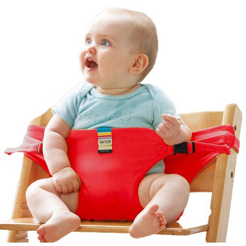 MOM2KIDS เก้าอี้นั่งเด็กแบบพกพา, สี: แดง